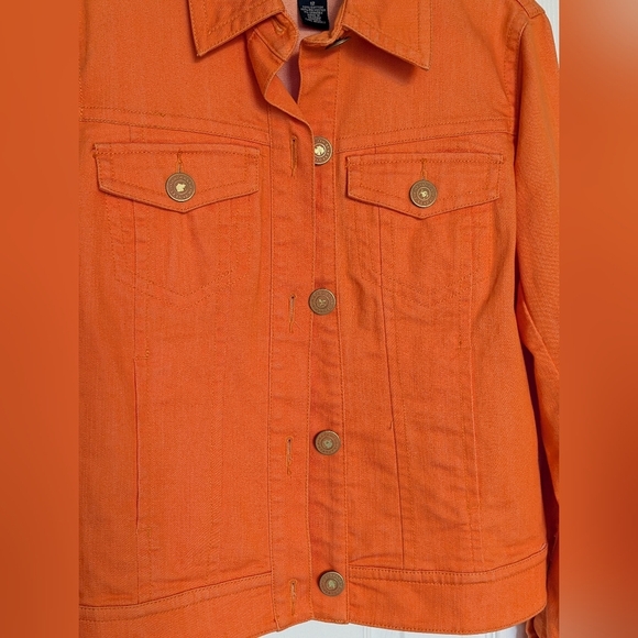 Rafaella Women's (Size 12) Orange Denim Jean Jacket - Picture 5 of 13